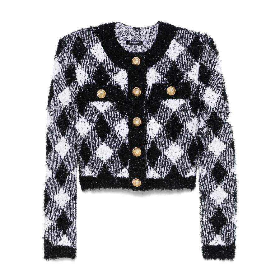 Balmain Check Pattern Tweed Jacket by BALMAIN