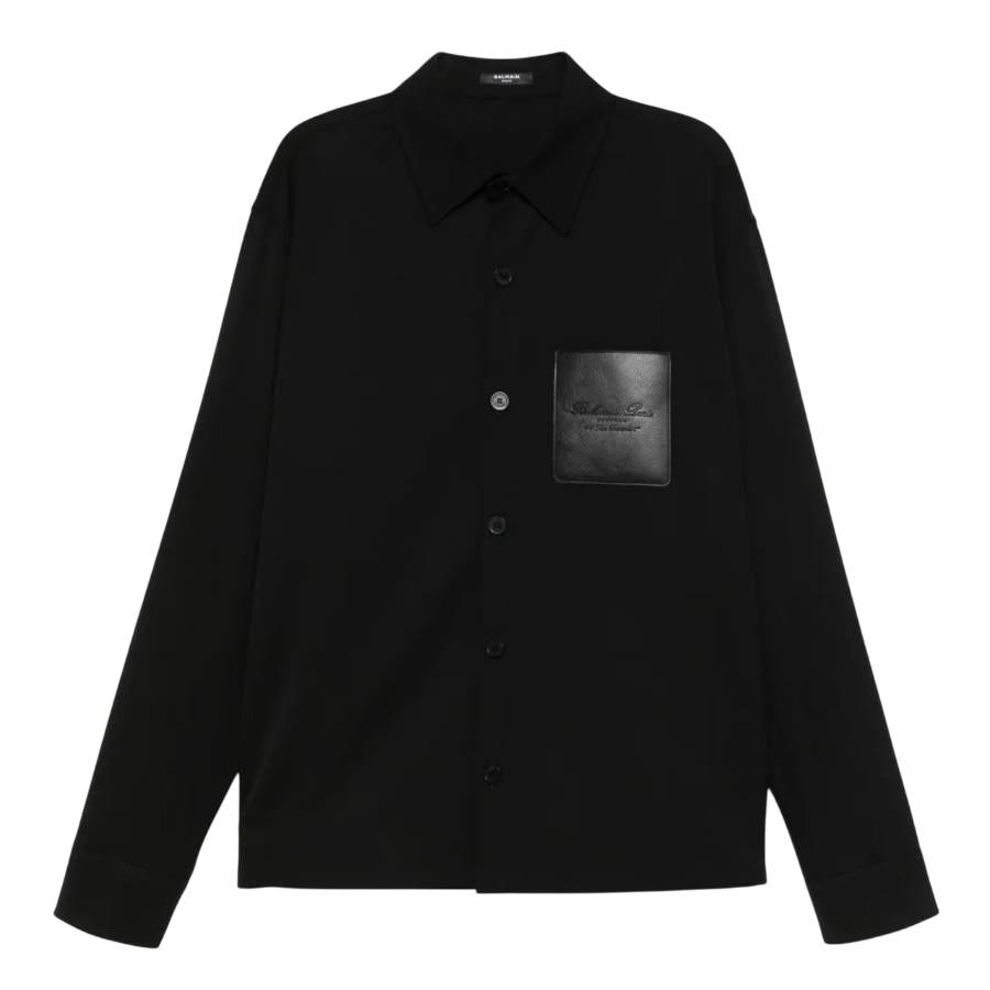 Balmain Couture Label Wool Overshirt by BALMAIN