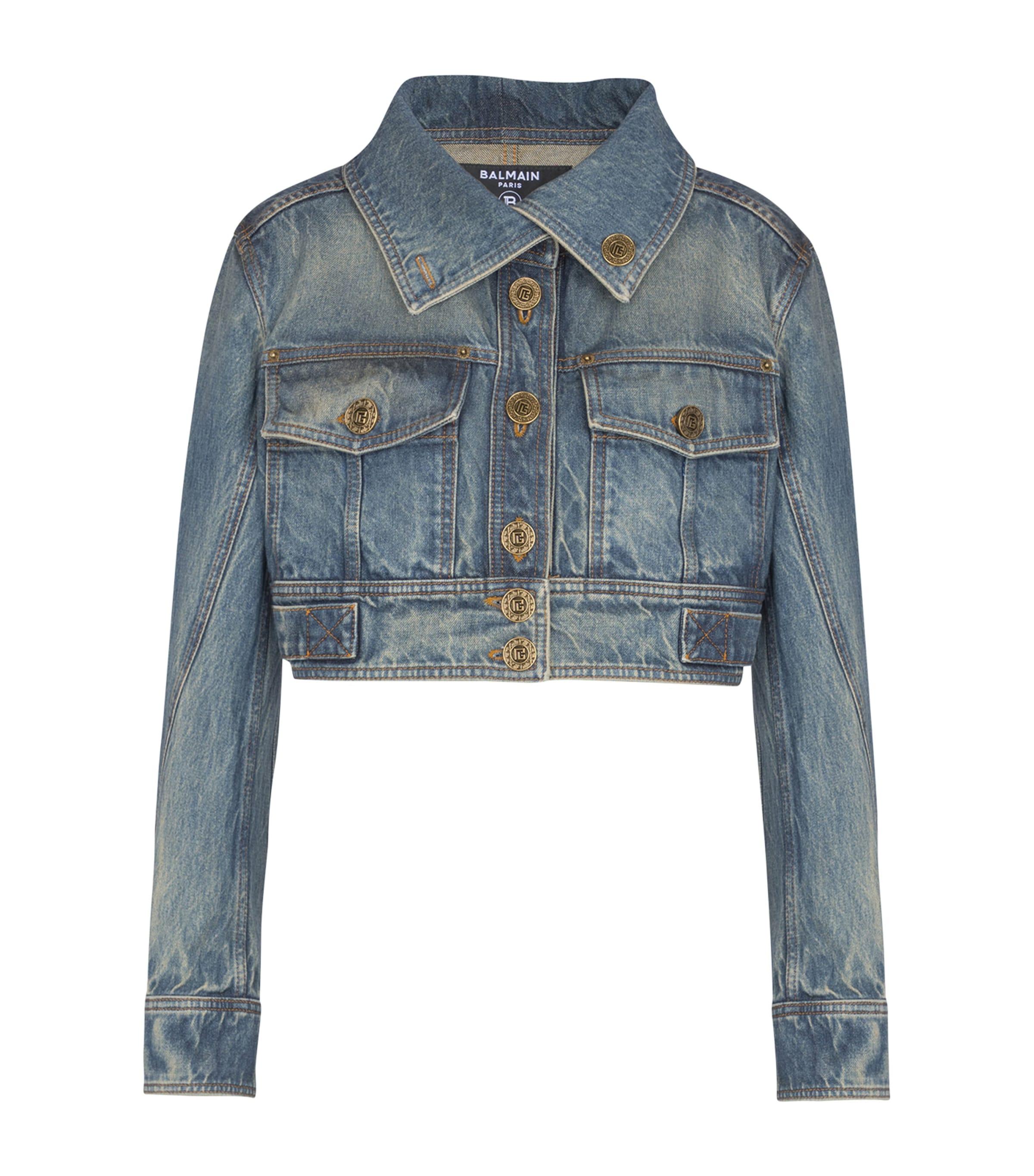 Balmain Cropped Denim Jacket by BALMAIN