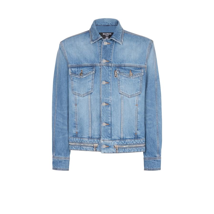 Balmain Denim jacket with zip fastening by BALMAIN