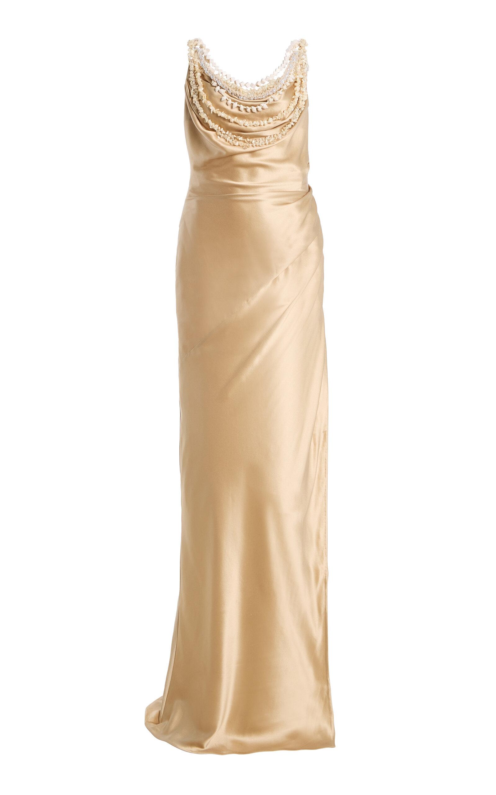 Balmain Draped Silk Maxi Dress - Moda Operandi by BALMAIN