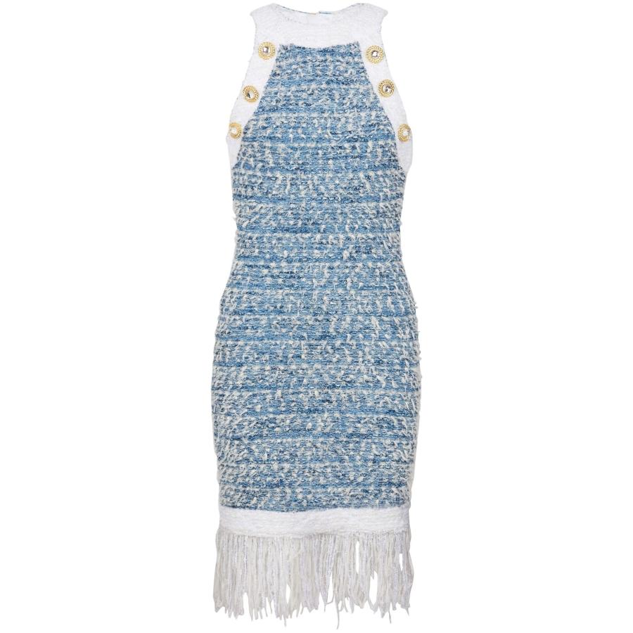 Balmain Fringed Tweed Minidress by BALMAIN