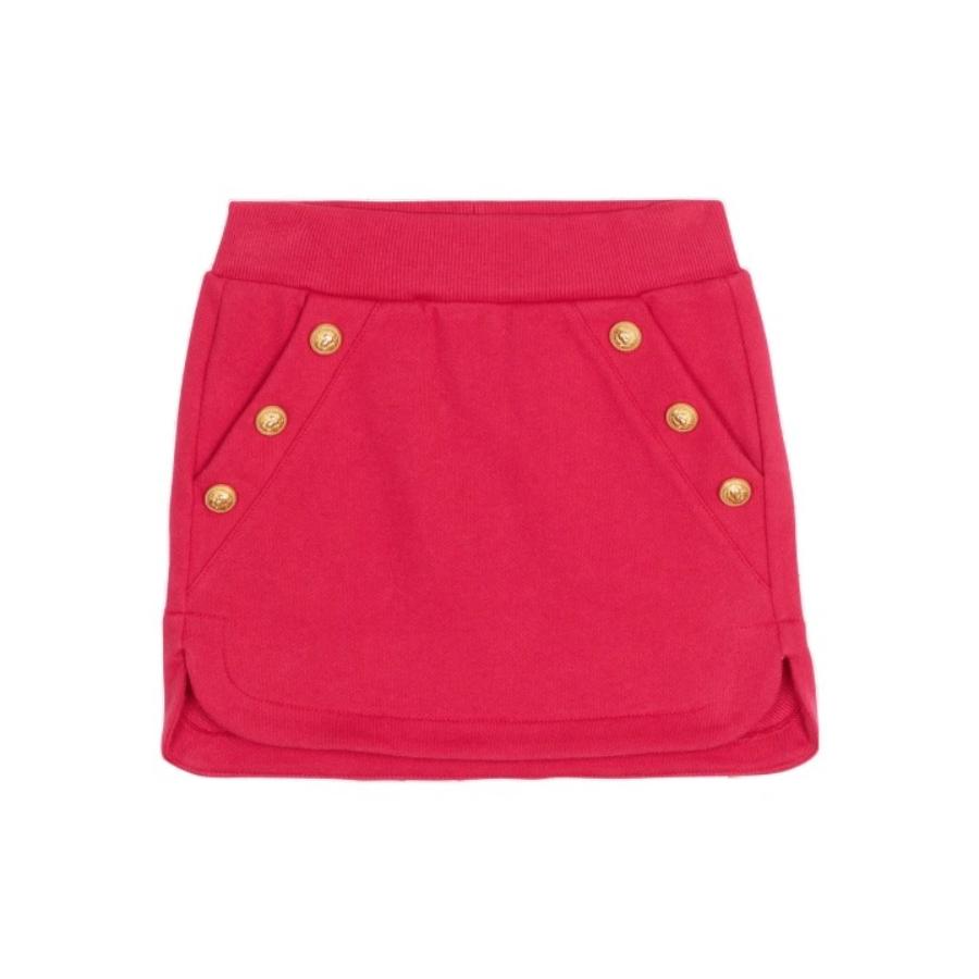 Balmain Girls Button-Detail Cotton Skirt by BALMAIN
