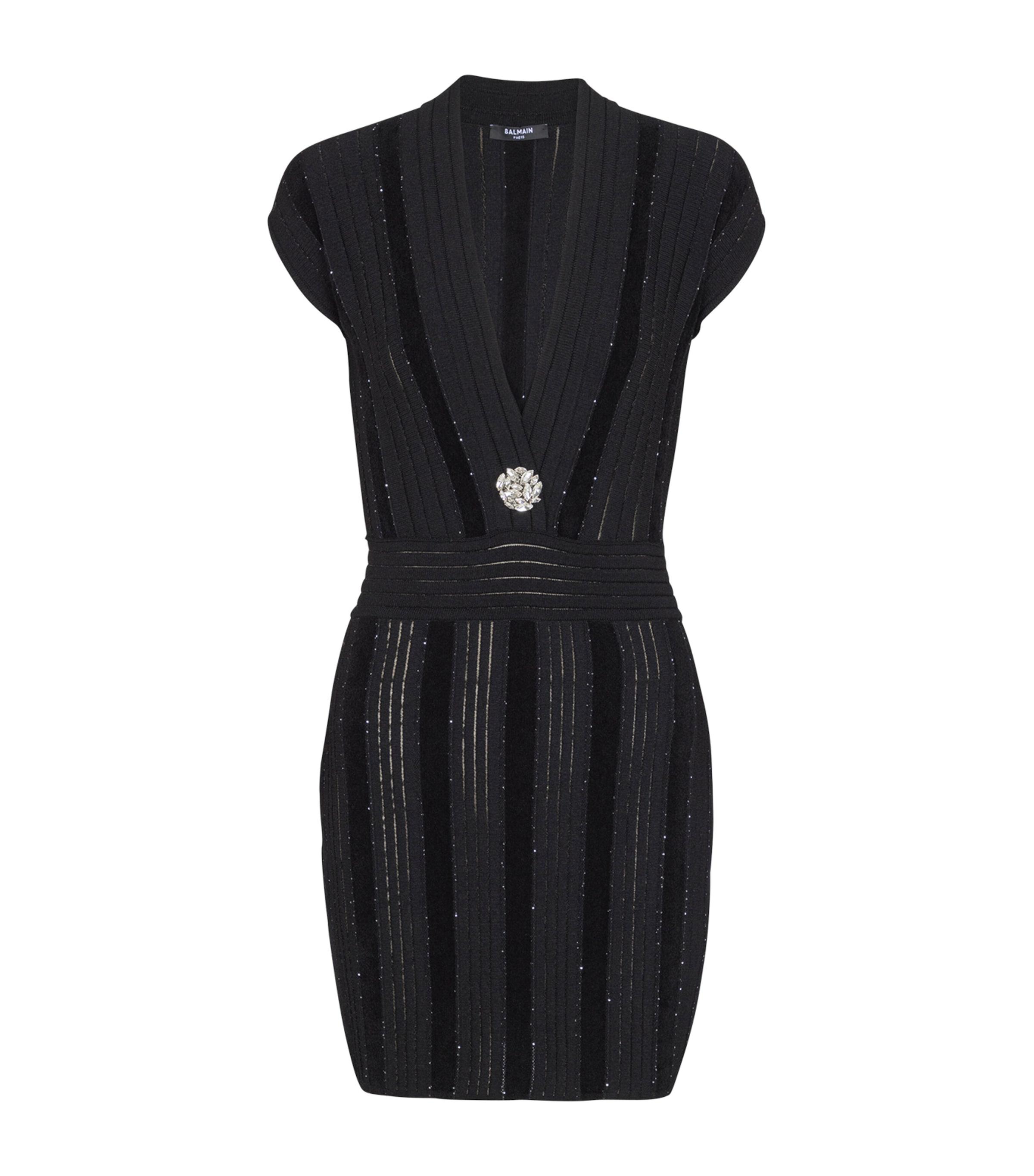 Balmain Glitter Bodycon Knit Dress by BALMAIN