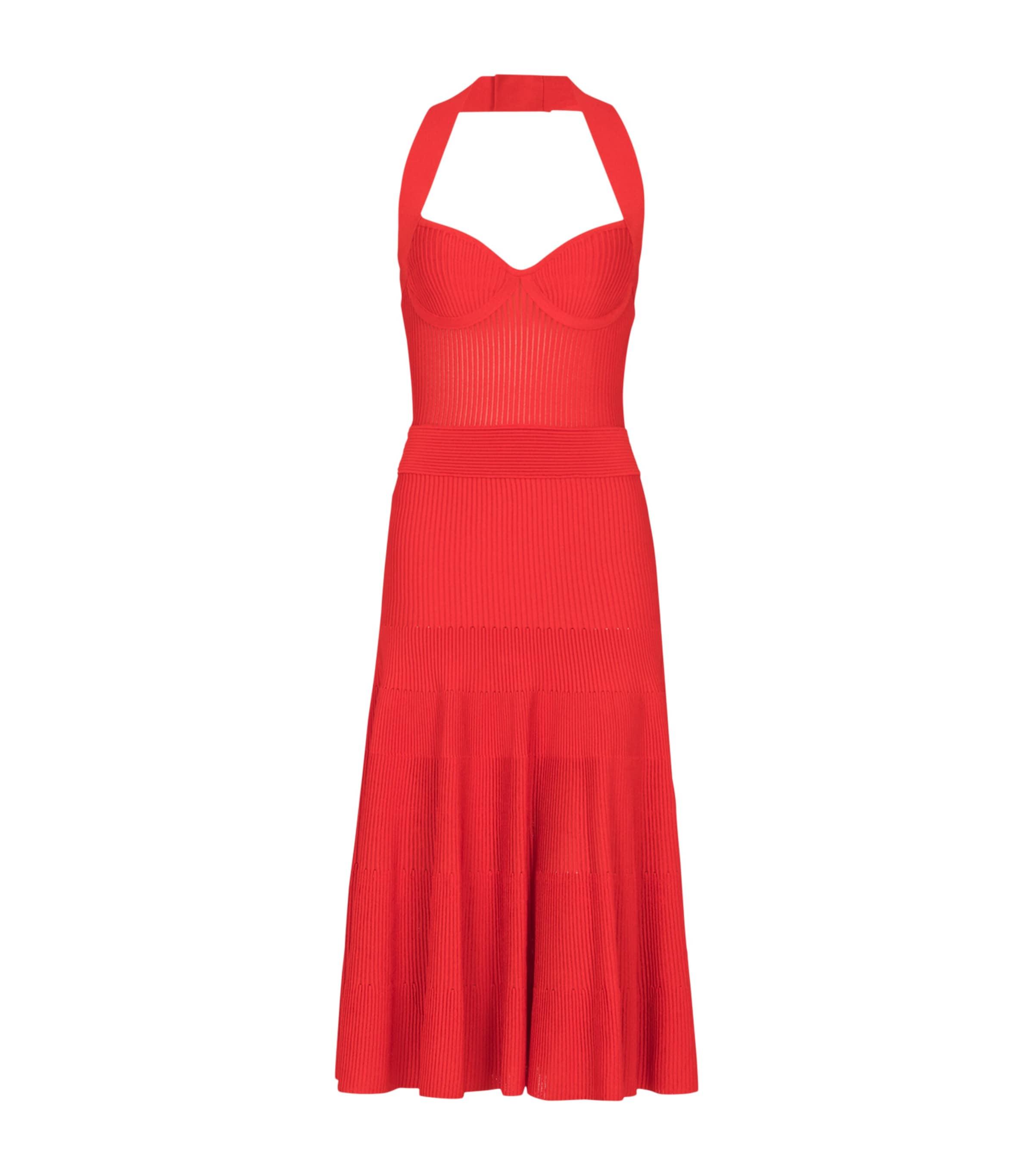 Balmain Halterneck Knit Midi Dress by BALMAIN