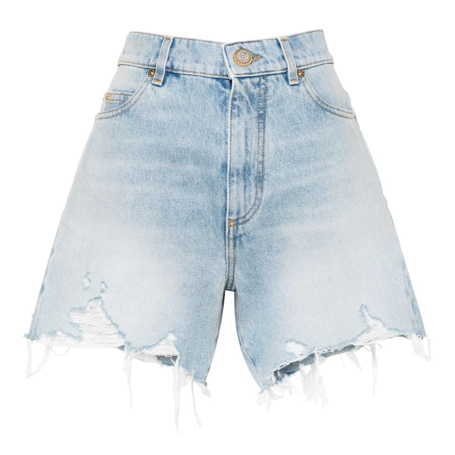 Balmain High-Rise Denim Shorts by BALMAIN