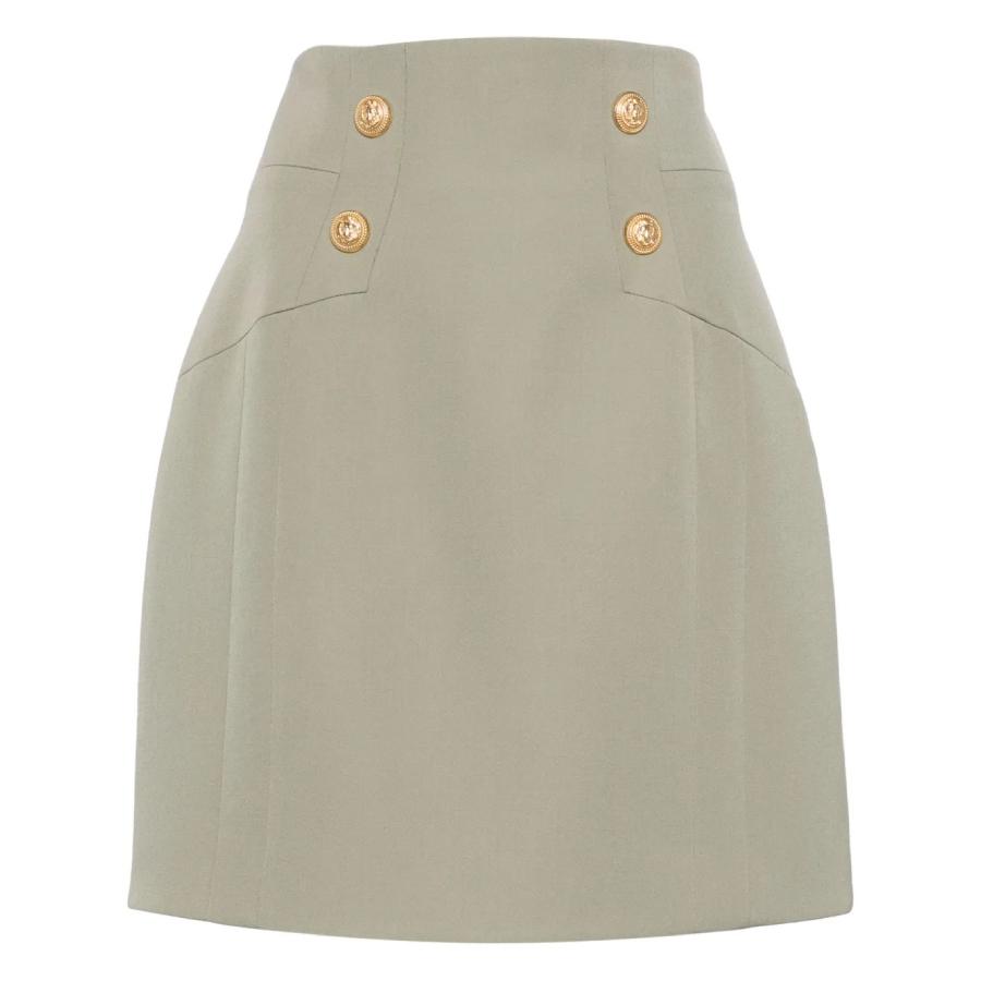 Balmain High-Waisted Virgin Wool Miniskirt by BALMAIN
