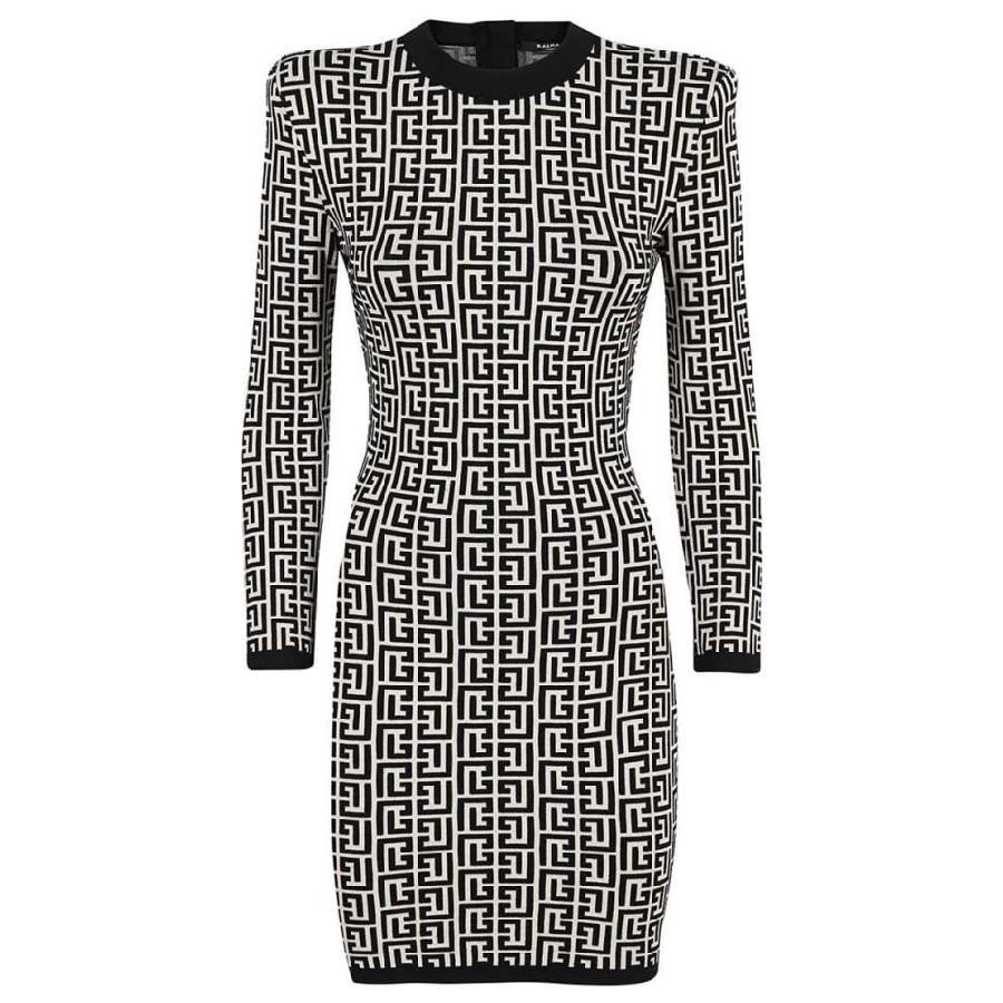 Balmain Jacquard Monogram Mini Dress by BALMAIN