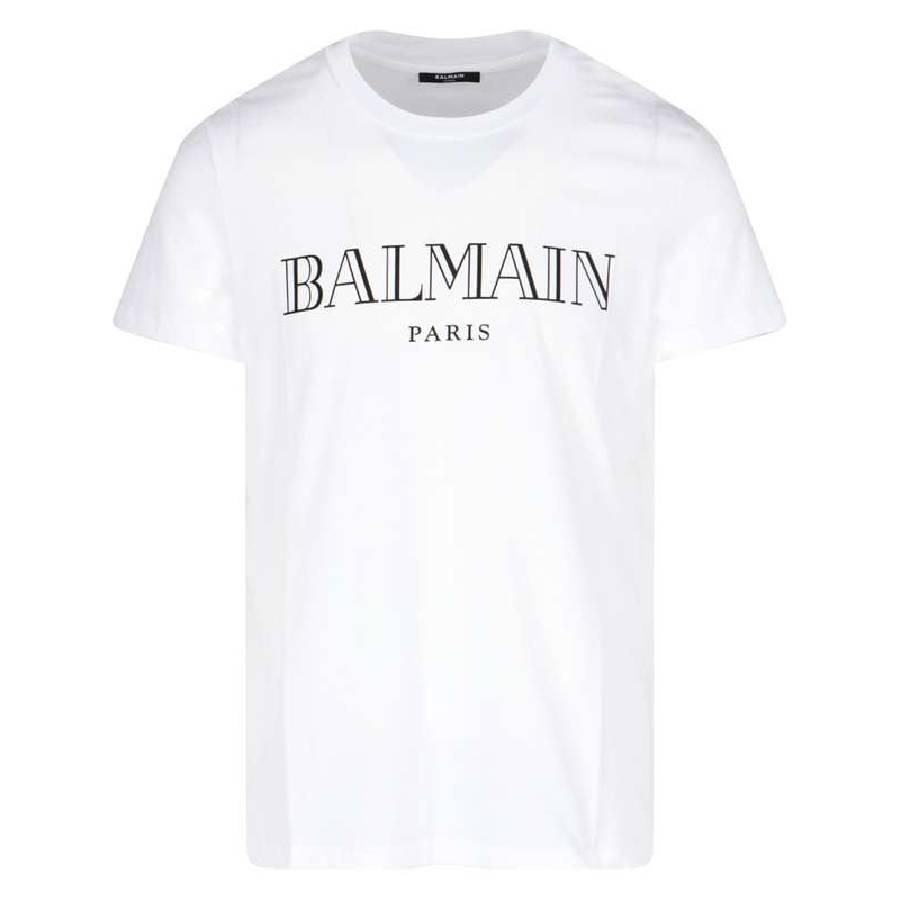 Balmain Logo Embossed Cotton T Shirt by BALMAIN