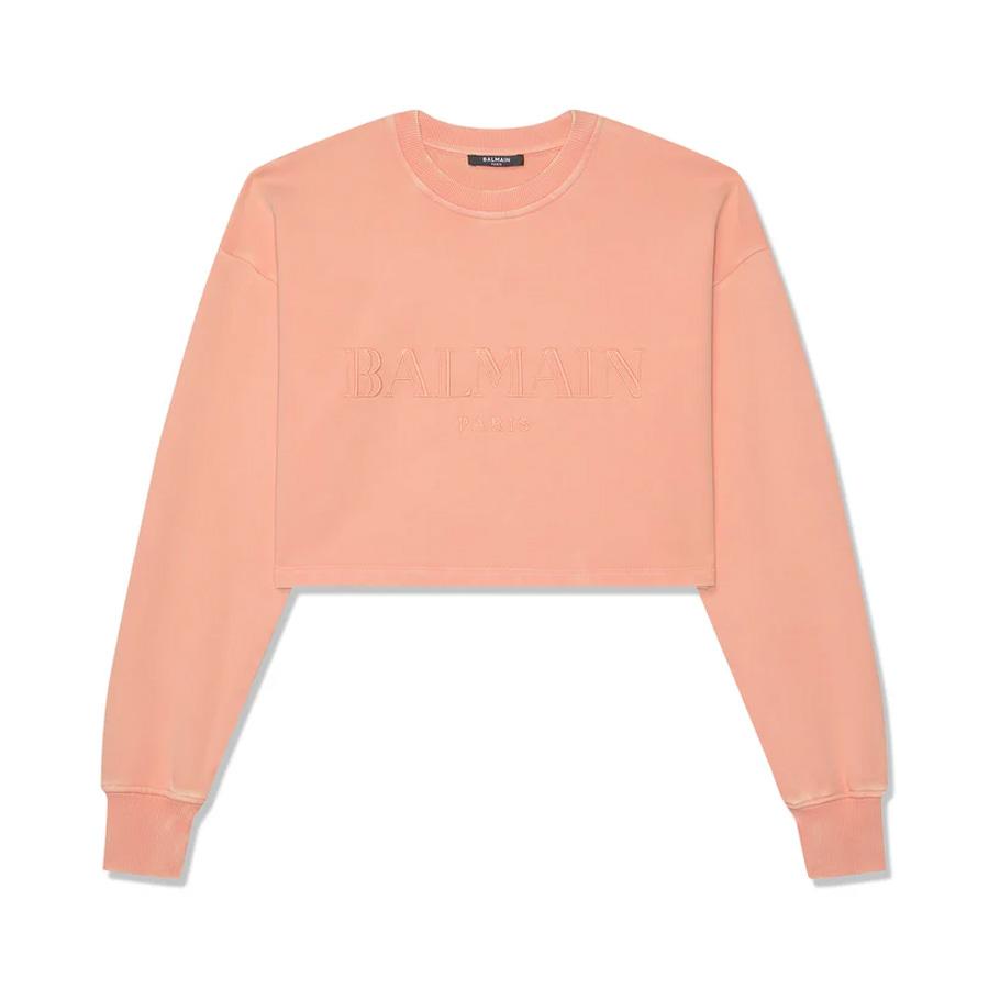 Balmain Logo-Embroidered Round Neck Cotton Sweatshirt by BALMAIN