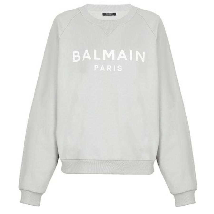 Balmain Logo Print Eco-Designed Cotton Sweatshirt by BALMAIN