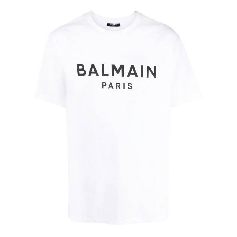 Balmain Logo Printed Cotton T Shirt by BALMAIN