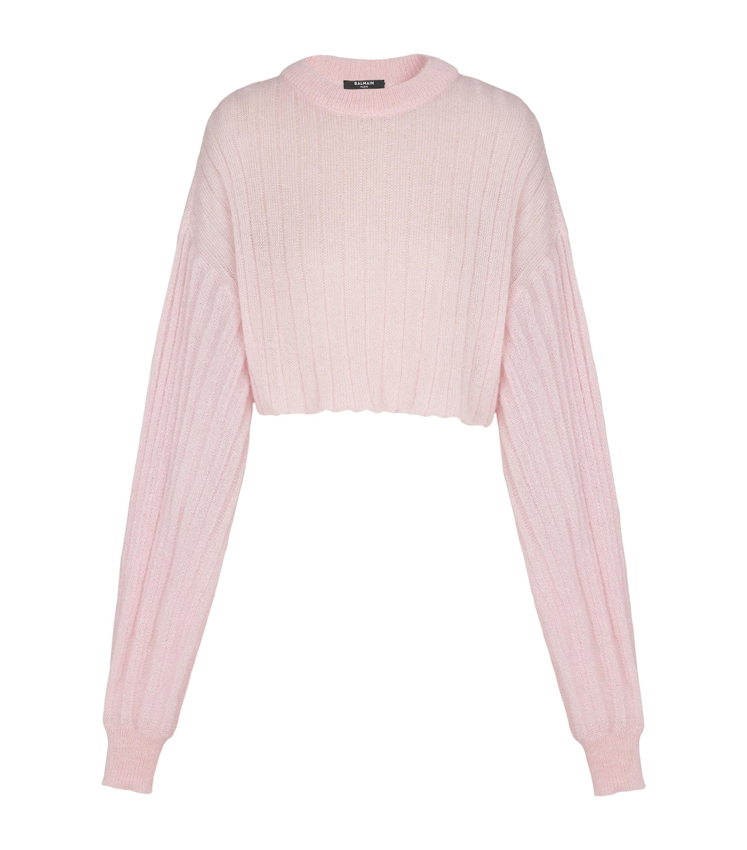 Balmain Mohair-Silk Cropped Sweater by BALMAIN