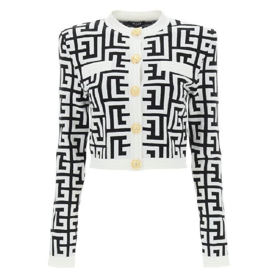 Balmain Monogram Kniited Cardigan by BALMAIN
