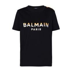 Balmain Paris T-Shirt With Buttons by BALMAIN
