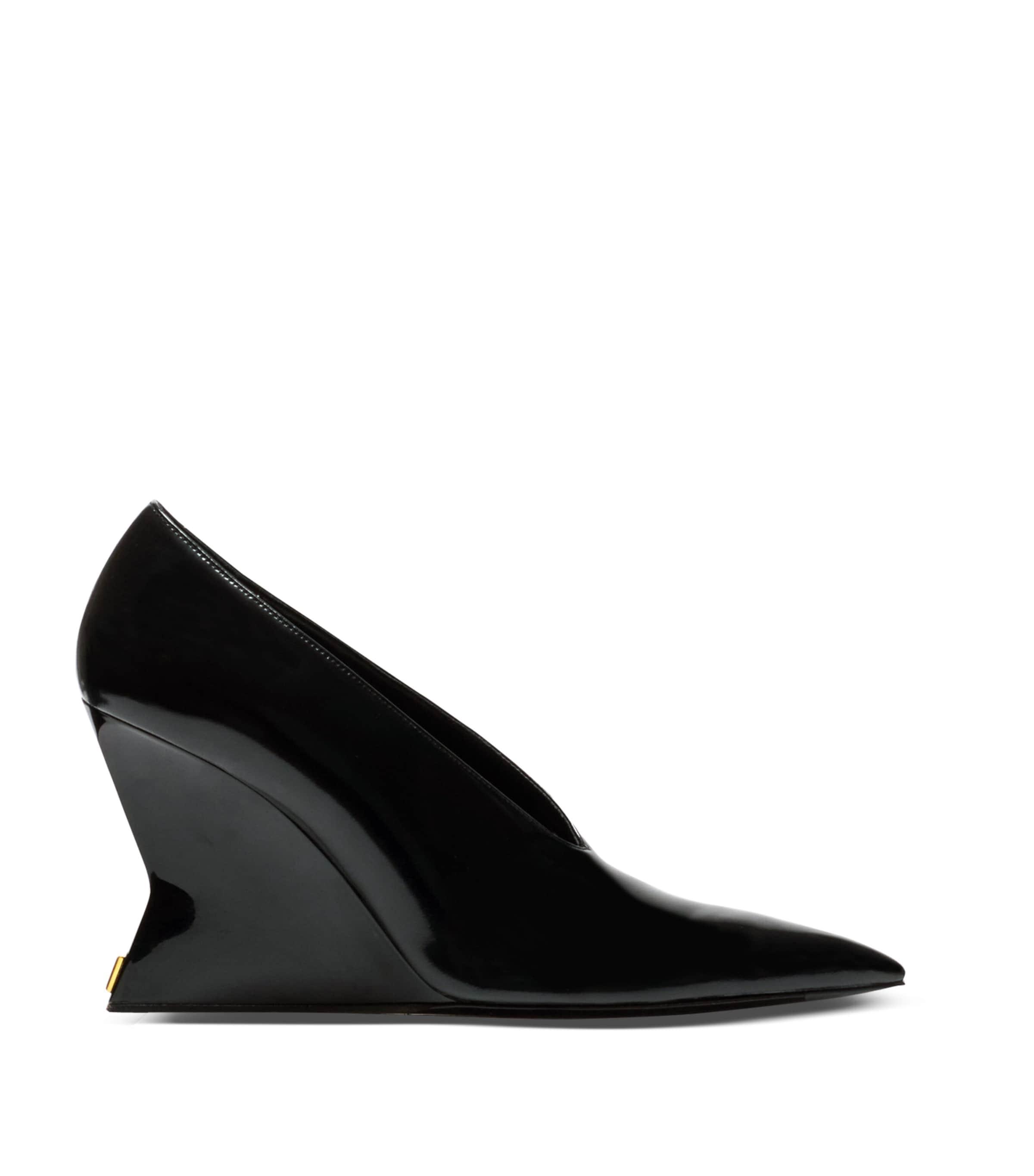 Balmain Patent Leather Wedged Pumps 95 by BALMAIN