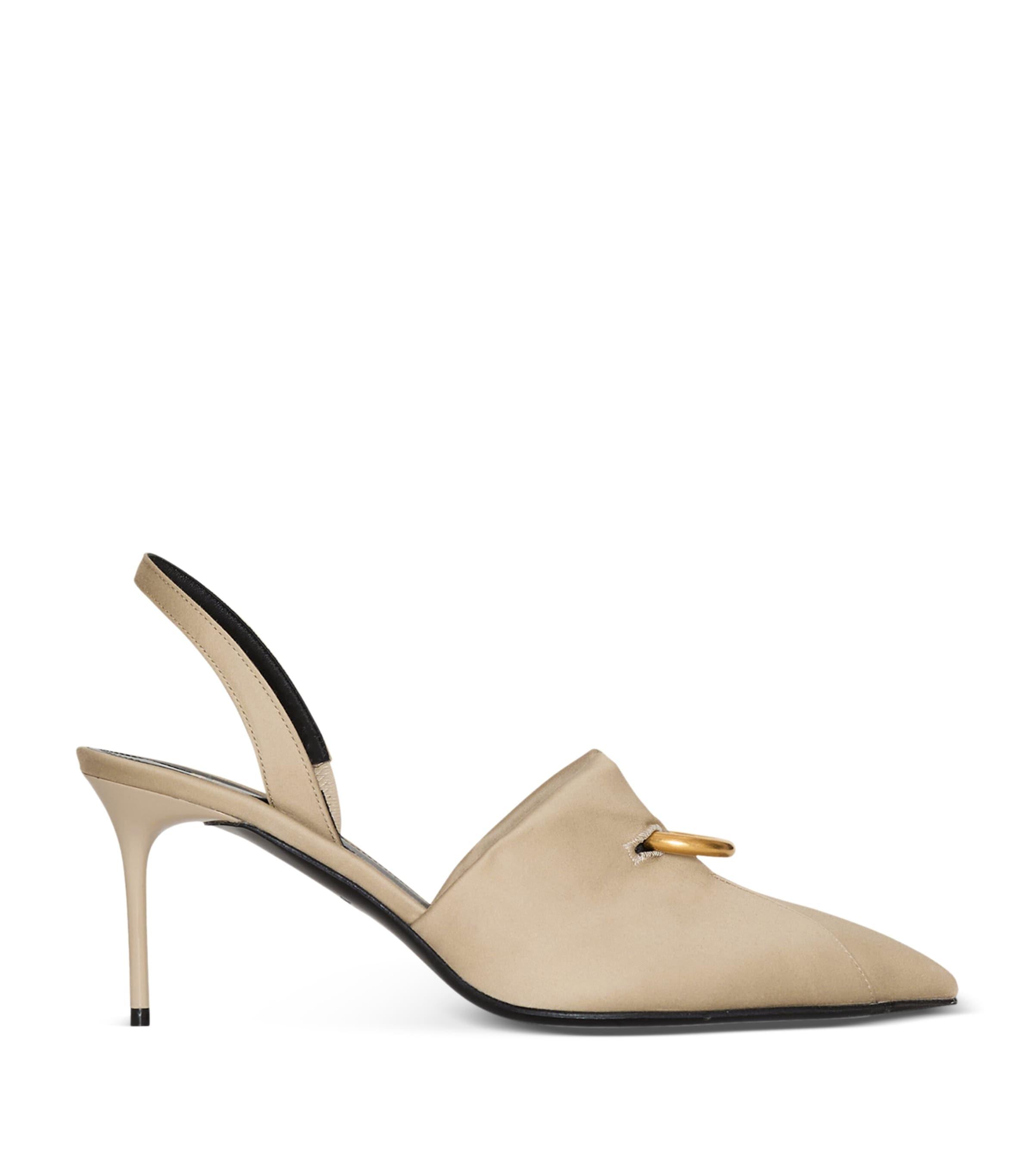 Balmain Pierced Slingback Heeled Mules 75 by BALMAIN