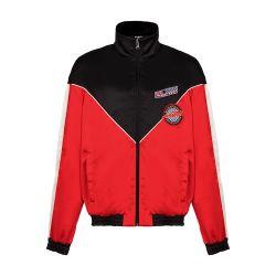 Balmain Racing jacket in tricolor satin by BALMAIN
