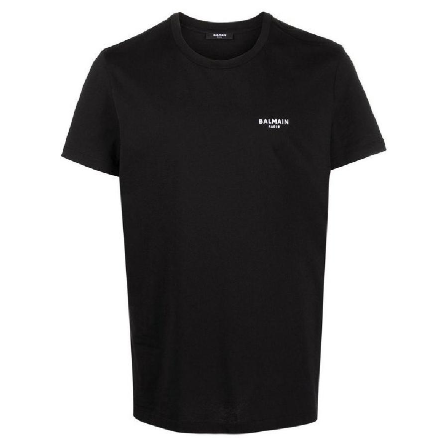 Balmain Small Flock Logo Print T Shirt by BALMAIN