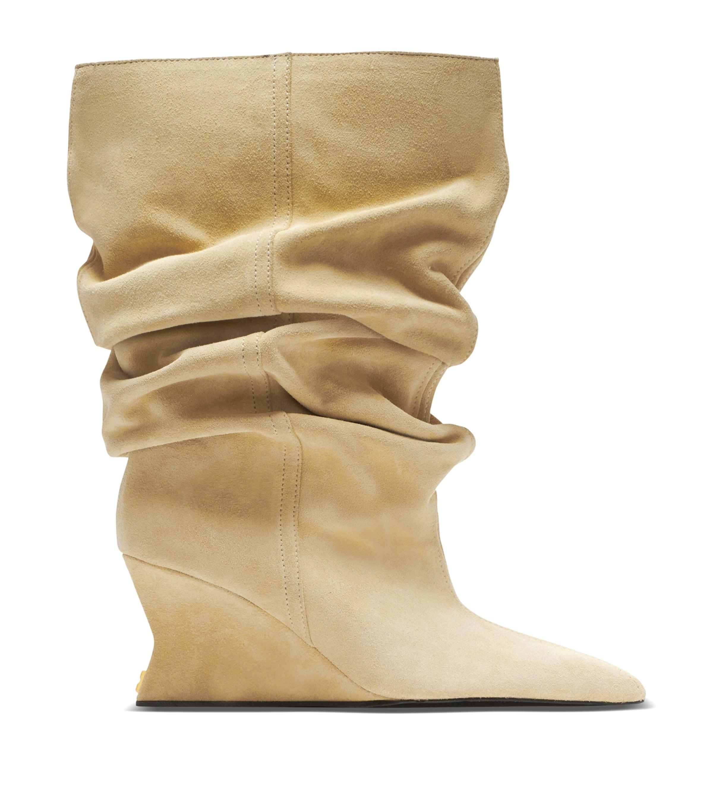 Balmain Suede Wedge Ankle Boots 60 by BALMAIN