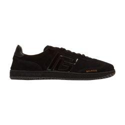 Balmain Swan suede and patent leather sneakers by BALMAIN