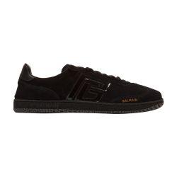 Balmain Swan suede and patent sneakers by BALMAIN