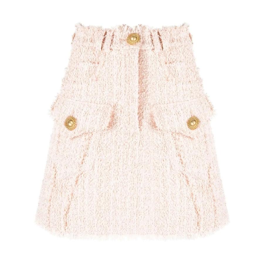 Balmain Trapeze Frayed Tweed Miniskirt by BALMAIN
