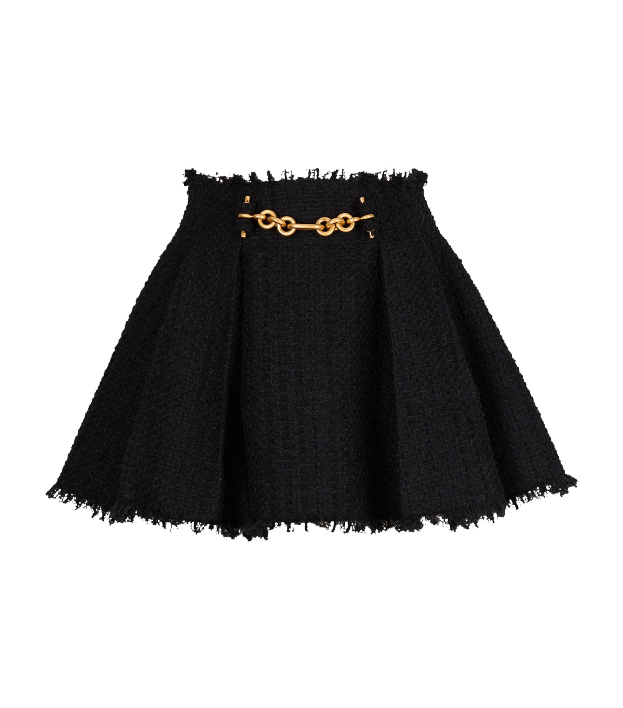 Balmain Tweed Chain-Detail Mini Skirt by BALMAIN