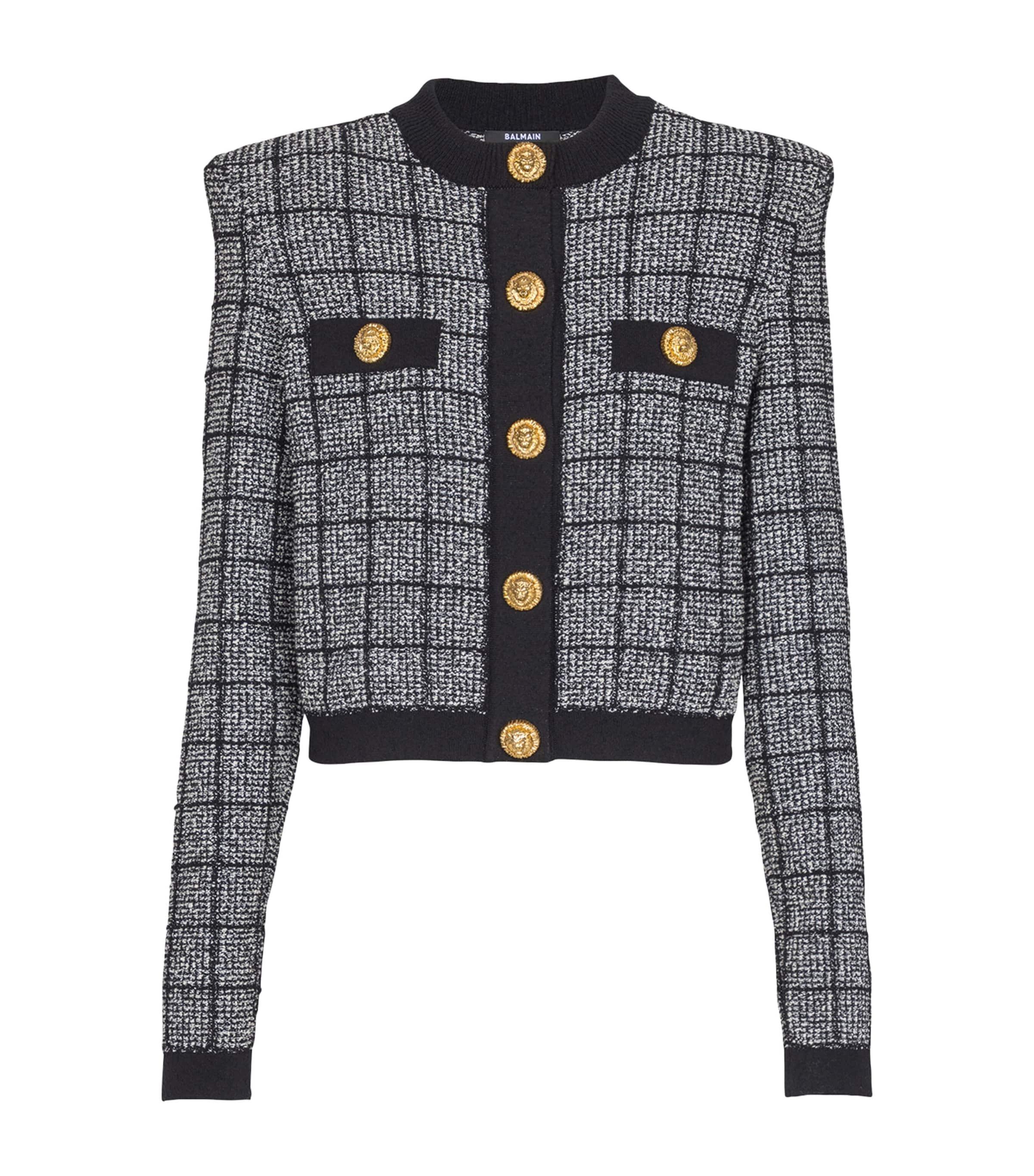 Balmain Tweed Check Cardigan by BALMAIN