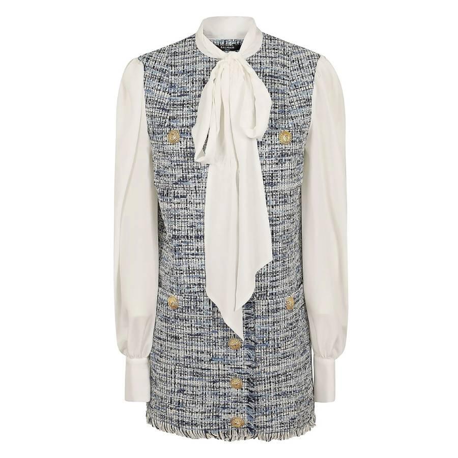 Balmain Tweed Pussy Bowl Mini Dress by BALMAIN