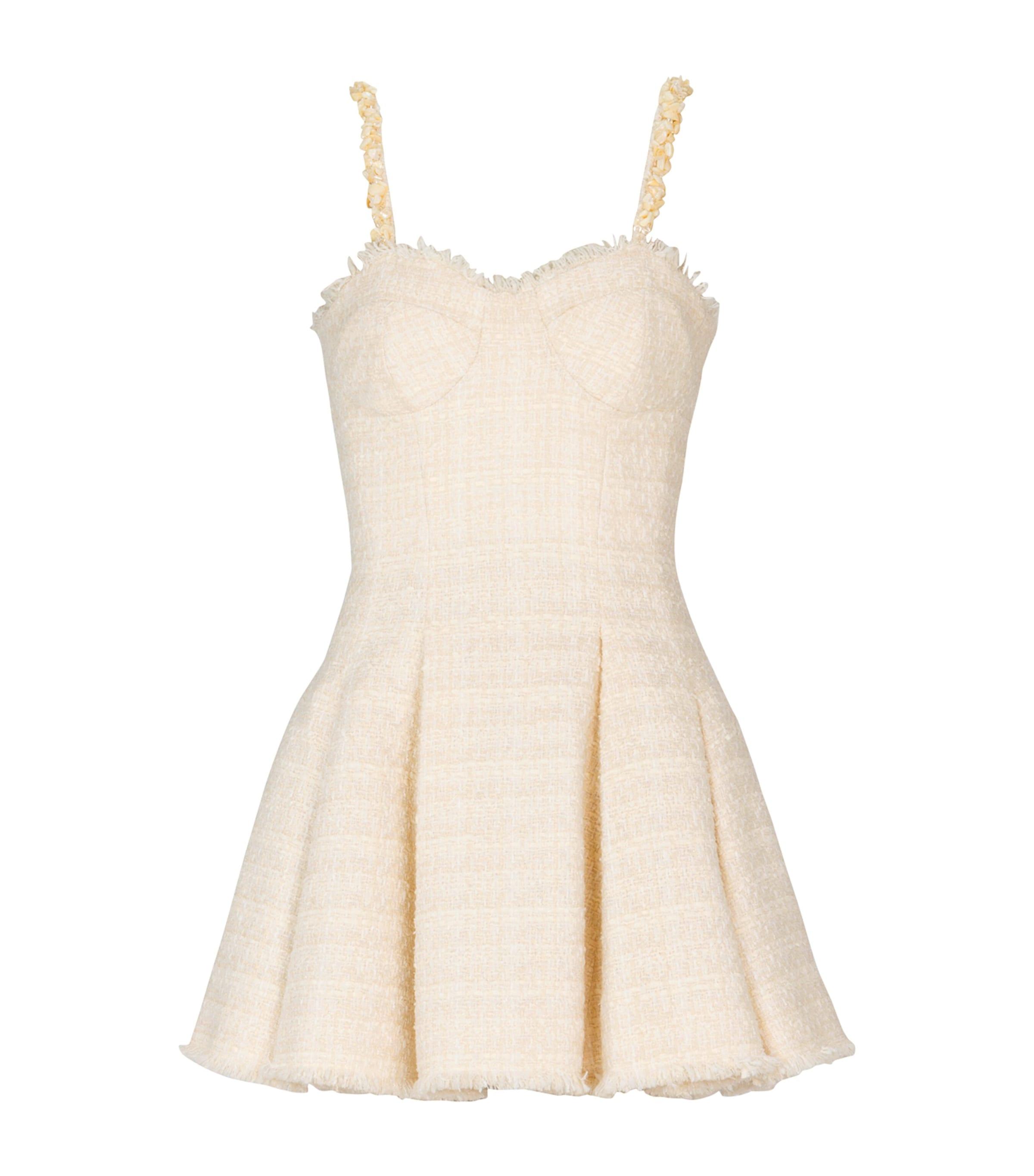 Balmain Tweed Shell-Trim Mini Dress by BALMAIN