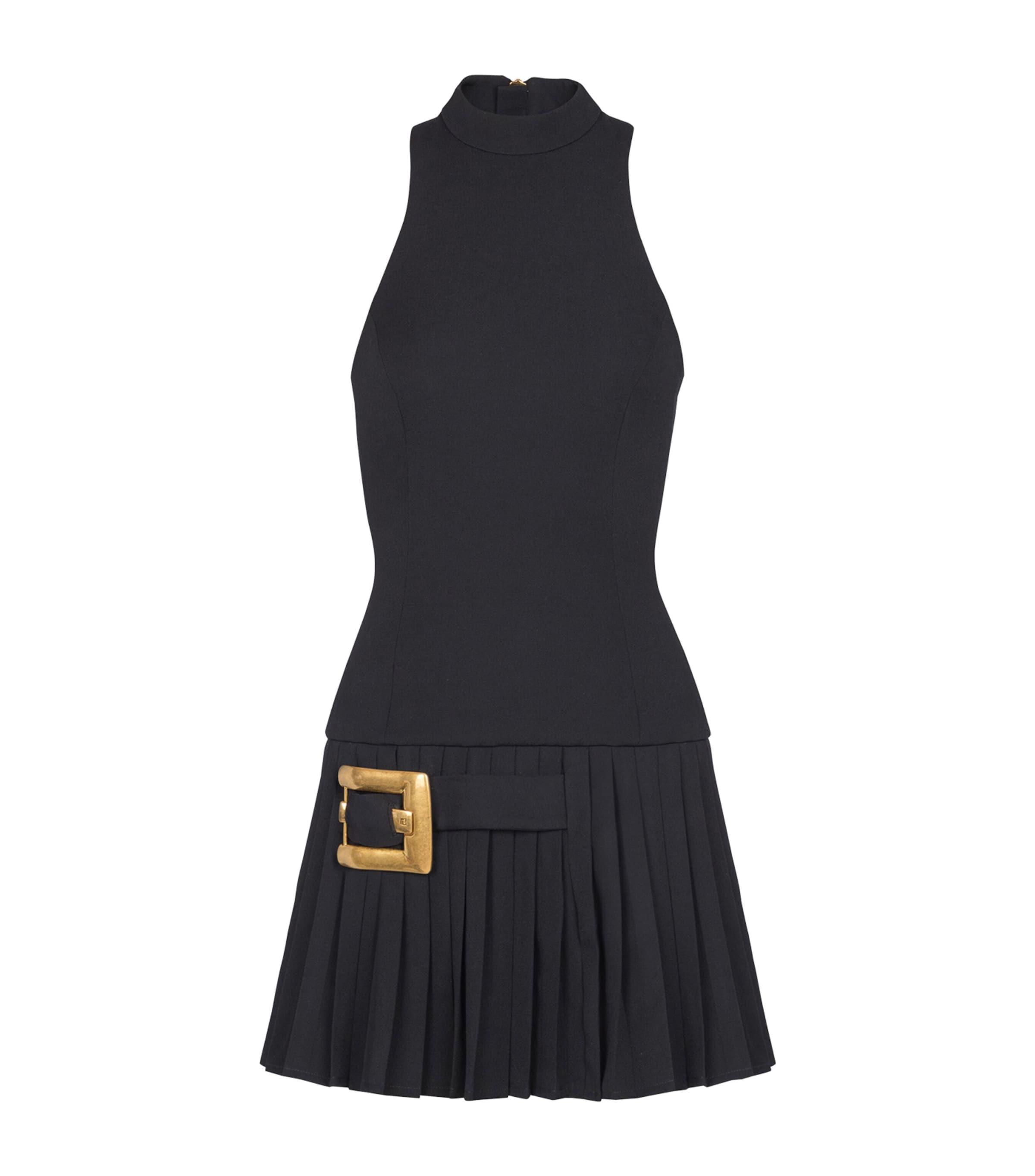 Balmain Virgin Wool Belt-Detail Mini Dress by BALMAIN