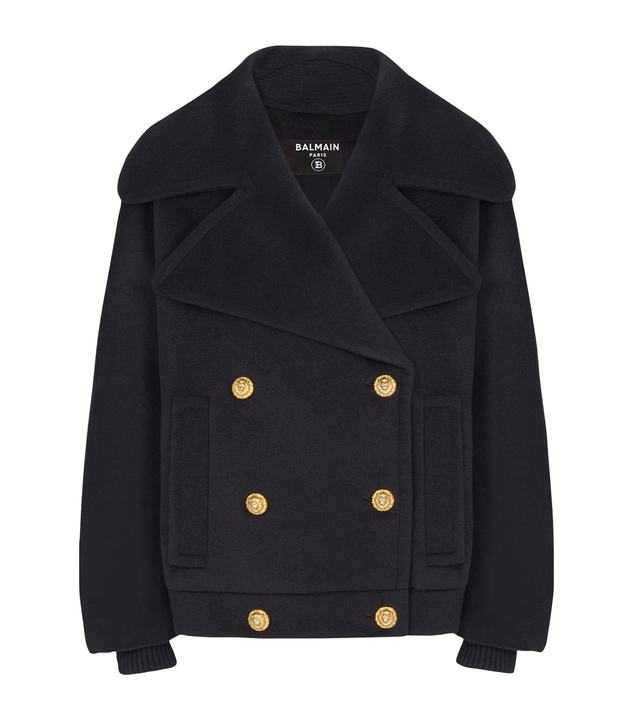 Balmain Wool-Cashmere Pea Coat by BALMAIN