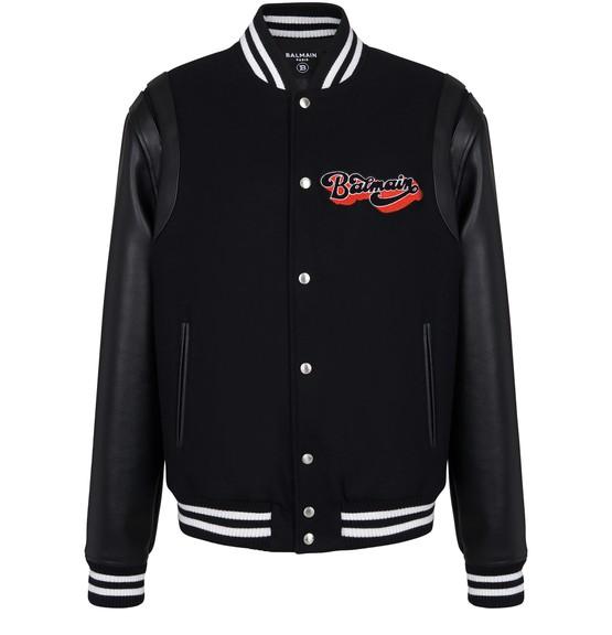 Balmain leather and wool jacket by BALMAIN