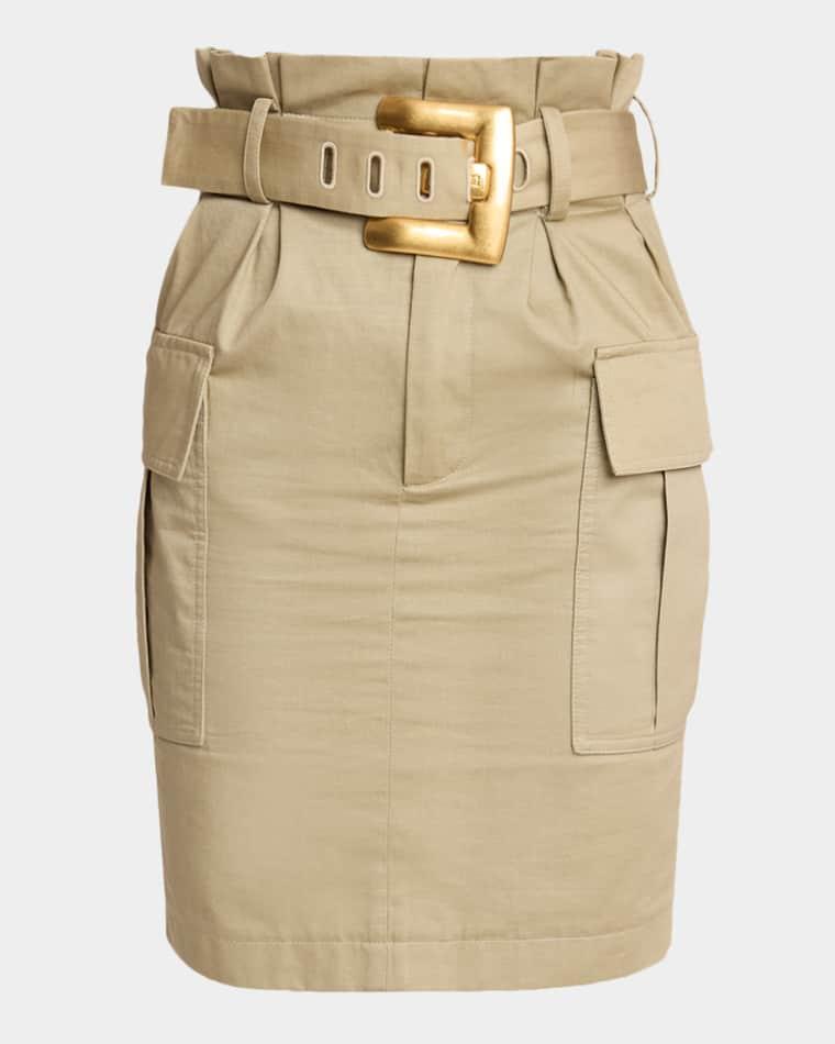 Belted Cargo Pencil Skirt by BALMAIN