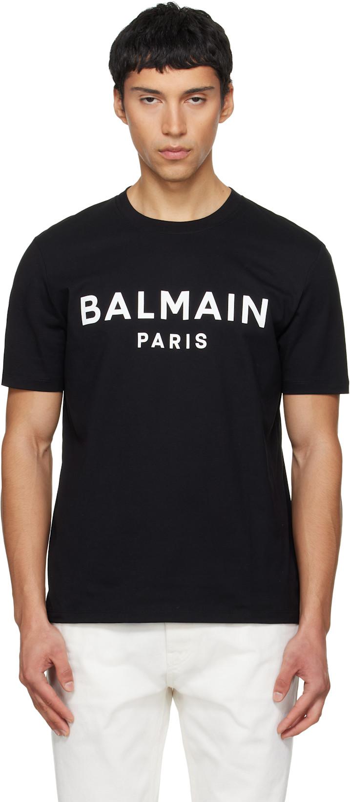 Black 'Balmain Paris' Print T-shirt by BALMAIN