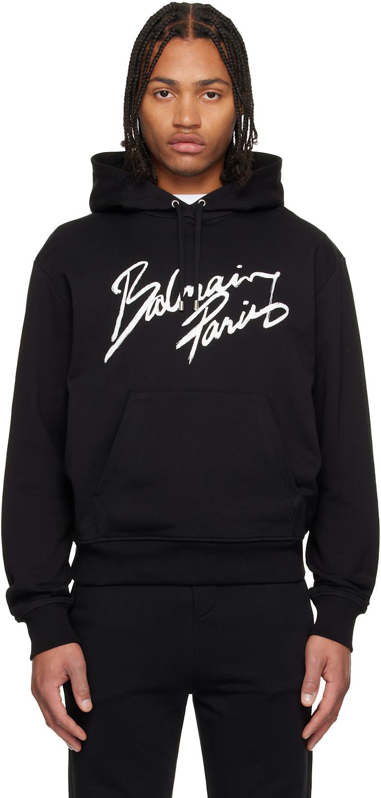 Black 'Balmain Paris' Writing Hoodie by BALMAIN