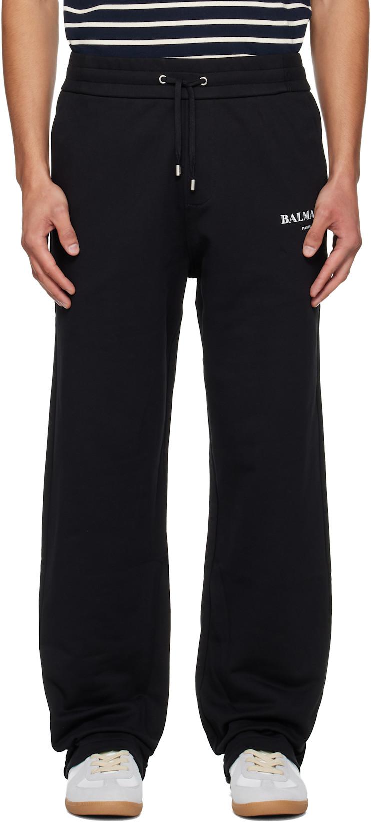 Black 'Balmain Paris' Writing Sweatpants by BALMAIN