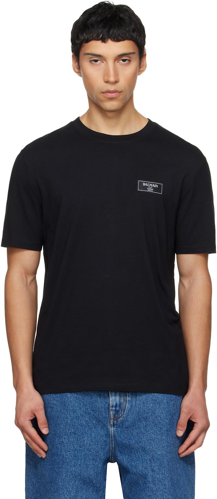 Black Couture Label T-shirt by BALMAIN