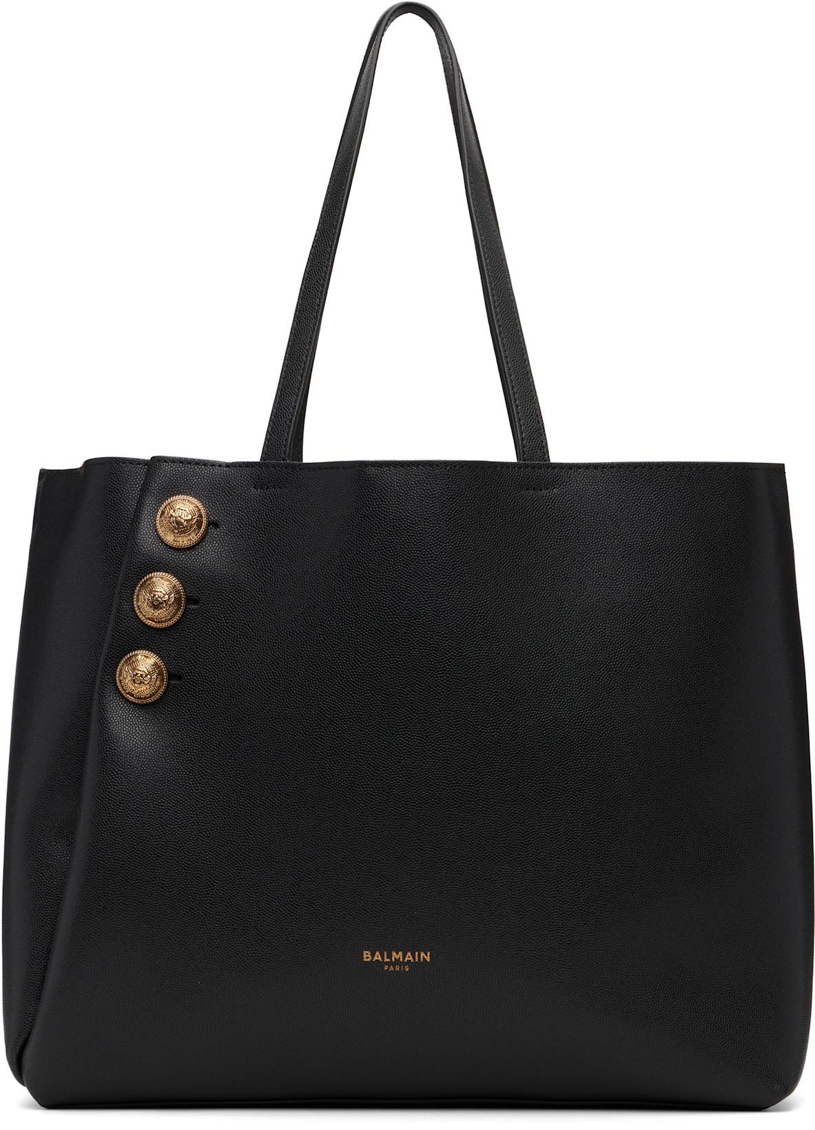 Black Emblème Shopping Tote by BALMAIN
