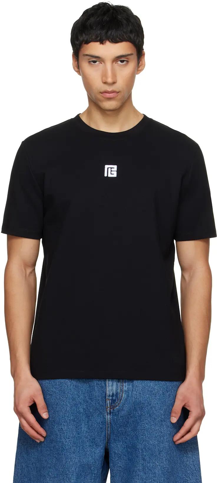 Black Embroidered Logo T-shirt by BALMAIN