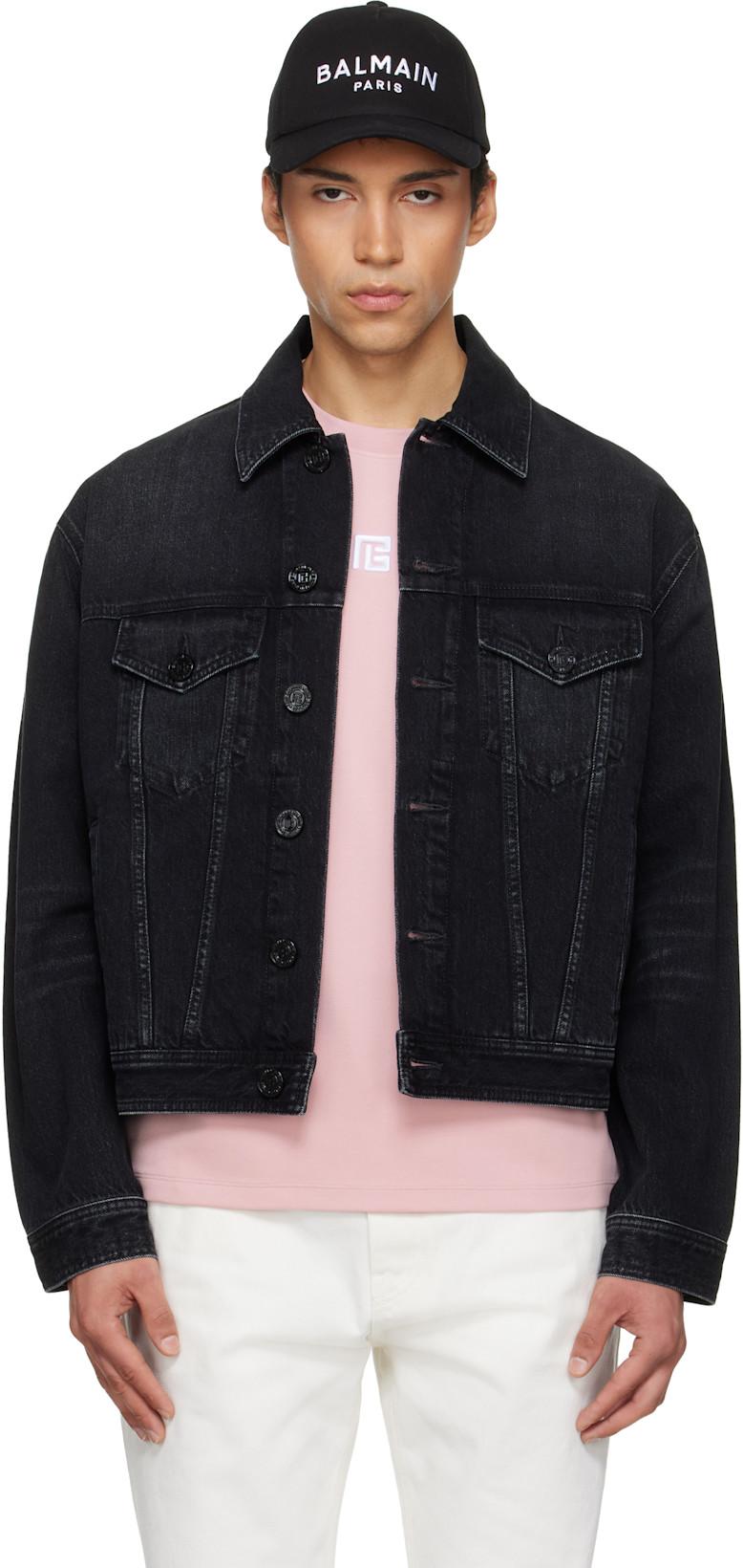 Black Faded Denim Jacket by BALMAIN