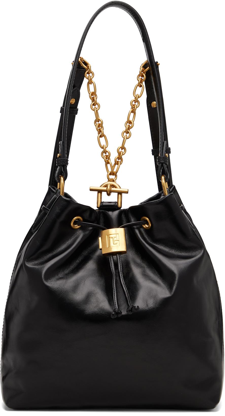 Black Pulse Calfskin Leather Backpack by BALMAIN