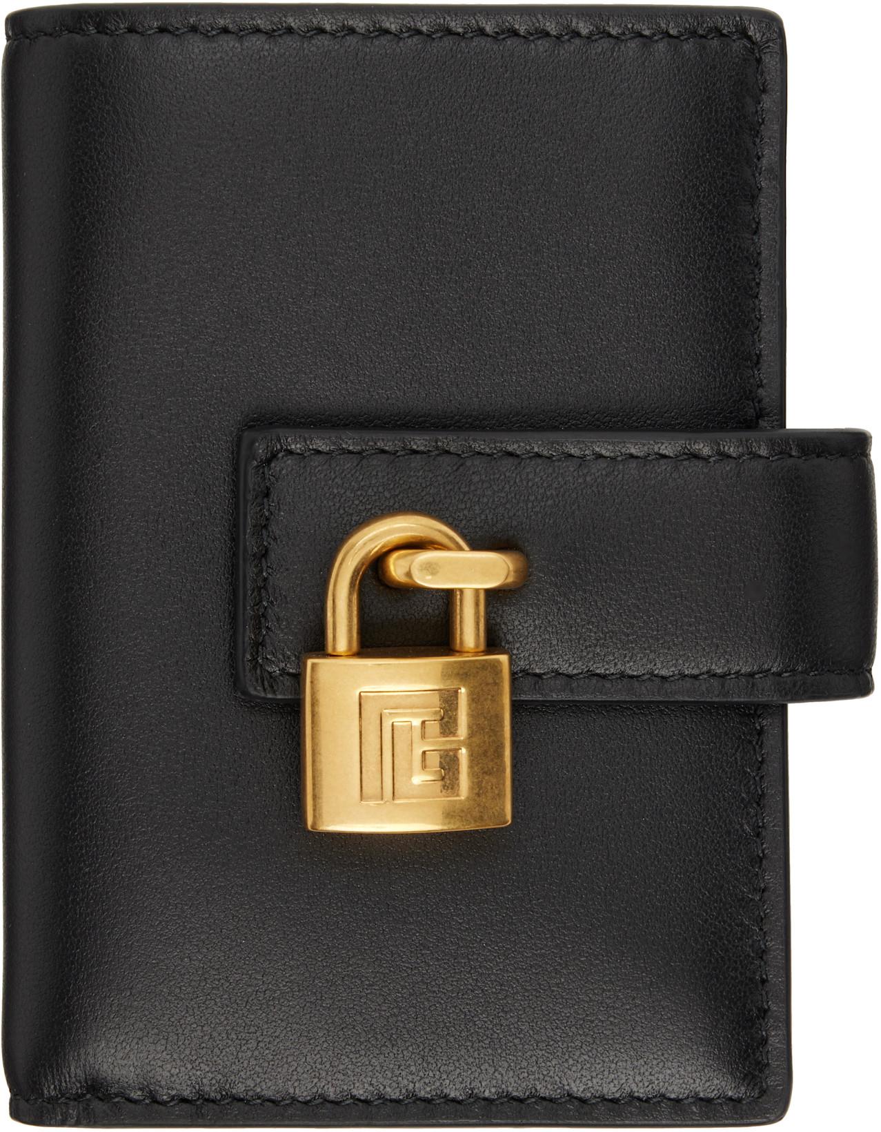 Black Pulse Leather Wallet by BALMAIN