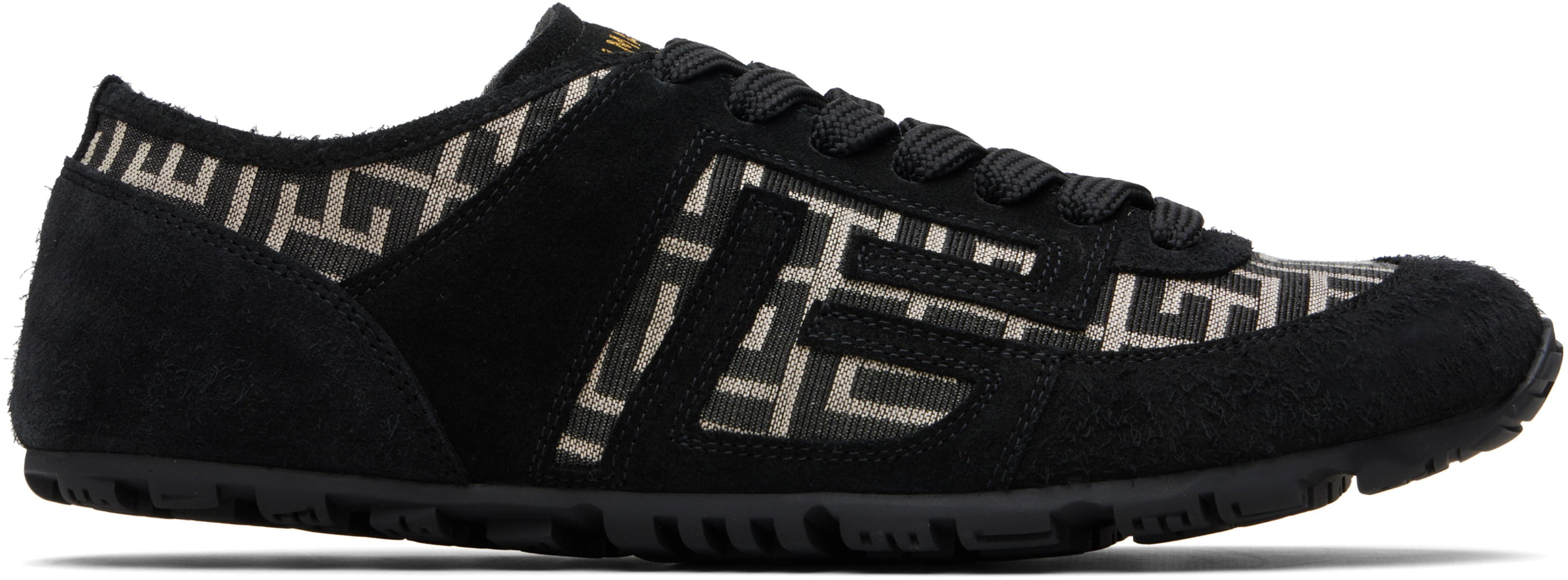 Black Racer 45 Monogram Jacquard Sneakers by BALMAIN