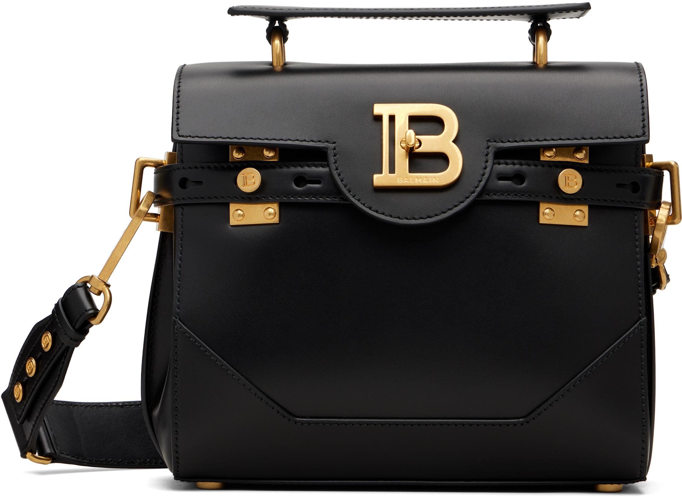 Black Smooth Leather B-Buzz 23 Bag by BALMAIN