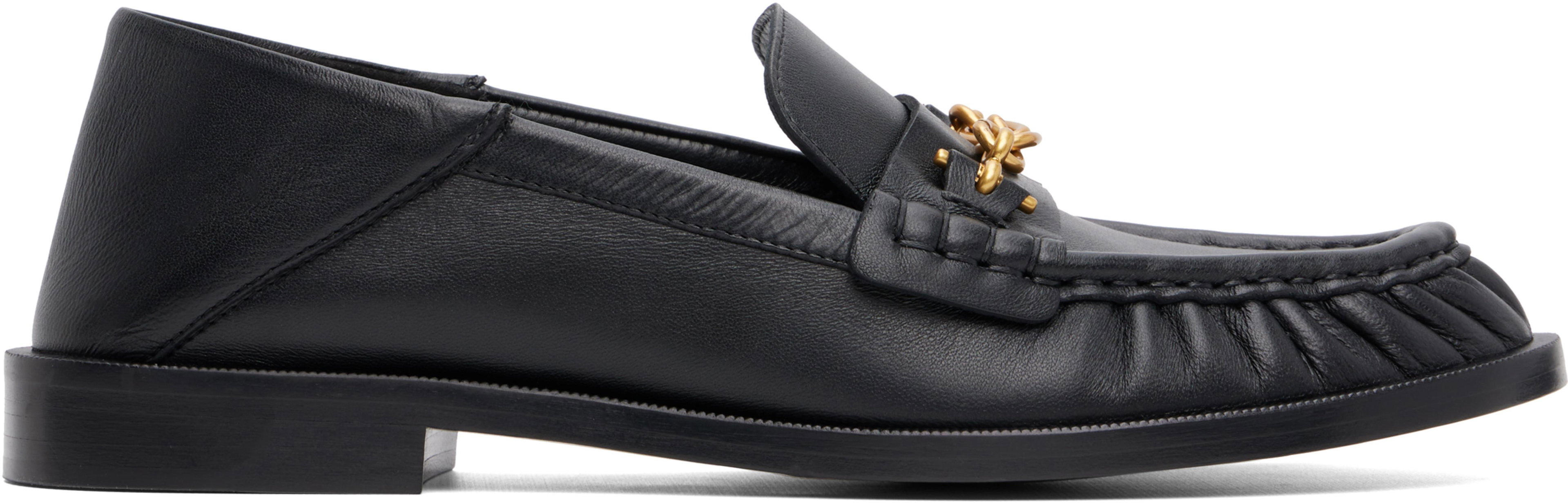 Black Sync Smooth Leather Loafers by BALMAIN