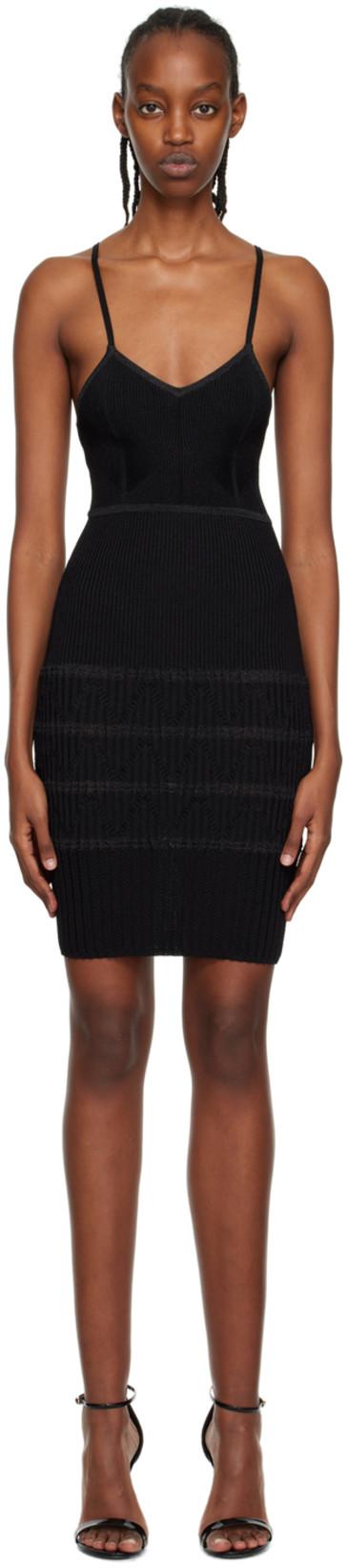 Black V-Neck Minidress by BALMAIN