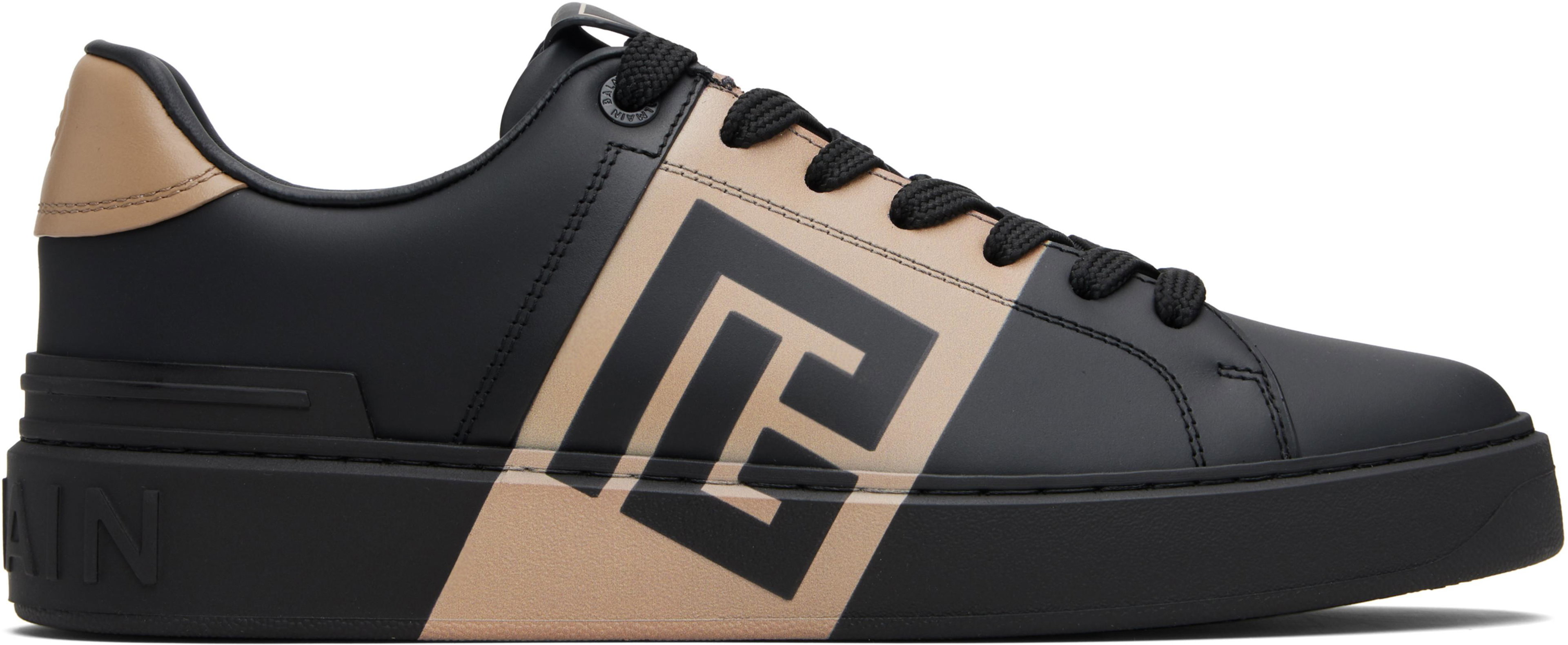 Black & Tan B-Court Sneakers by BALMAIN