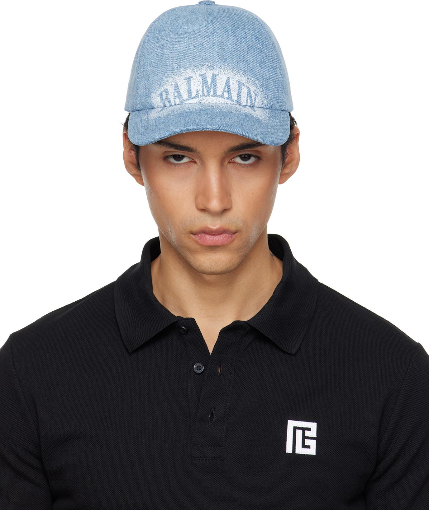 Blue Denim Cap by BALMAIN